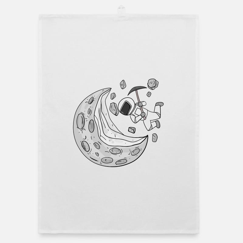 Astronaut Moon Crescent Organic dish towel