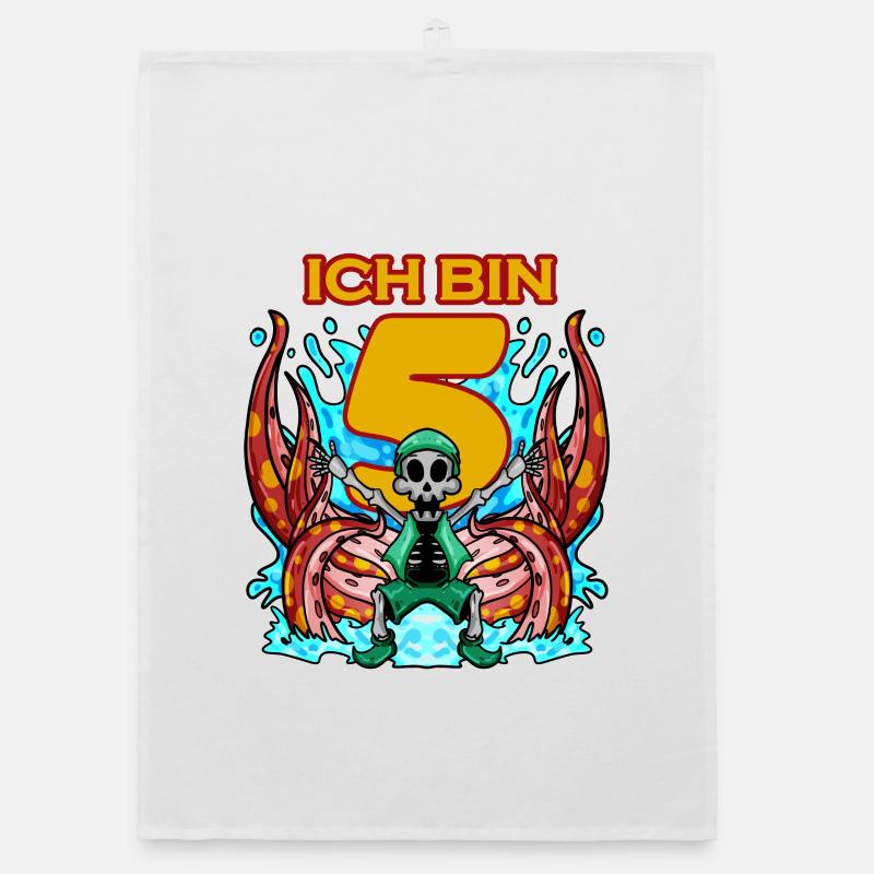Kinder 5.Geburtstag ich bin 5 Jahre Junge Pirat Organic Geschirrtuch