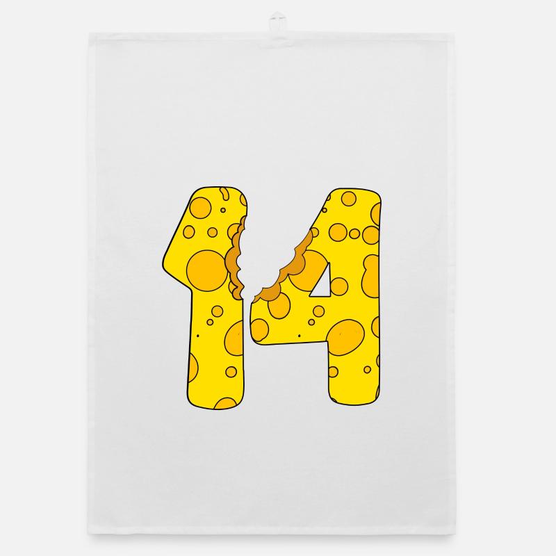 14 years old cheese - 14th birthday gift Organic dish towel