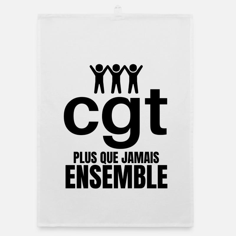syndicat, manif, lutte des classes - Torchon bio - blanc