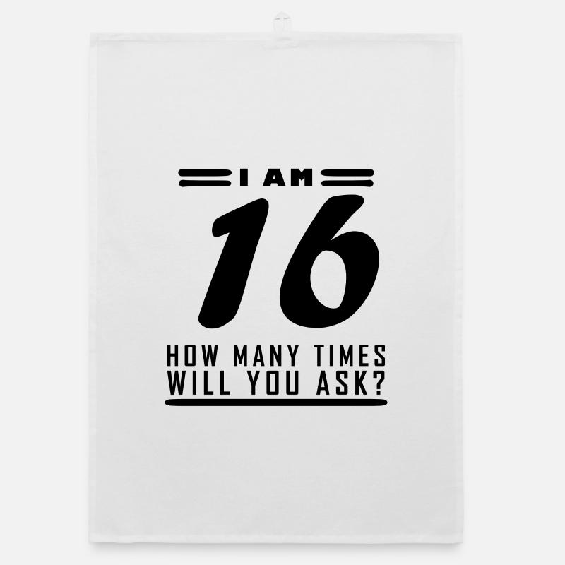 Ich bin 16 – 16. Geburtstag Geschenk Organic Geschirrtuch
