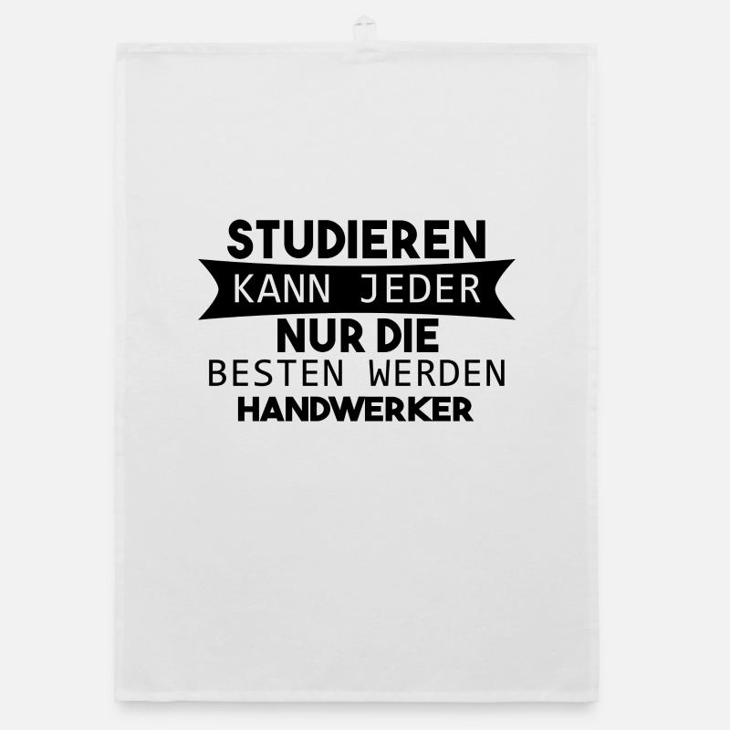 Handwerker lustiger Spruch Organic Geschirrtuch