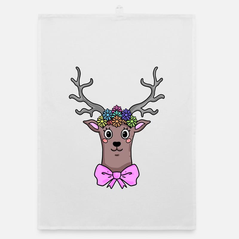Cadeau d’illustration de cerf cerf Torchon bio