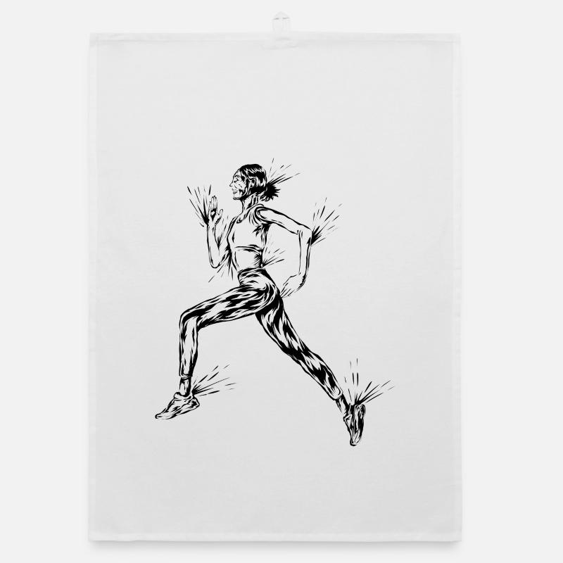 Marathon runner Organic dish towel