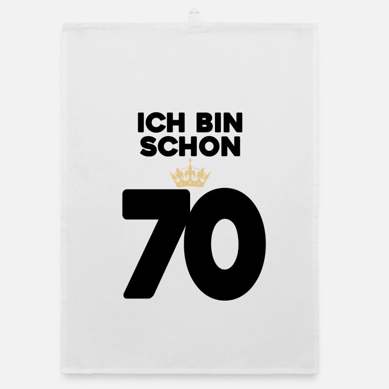 70 Geburtstag - 70 Jahre mit Krone Organic Geschirrtuch