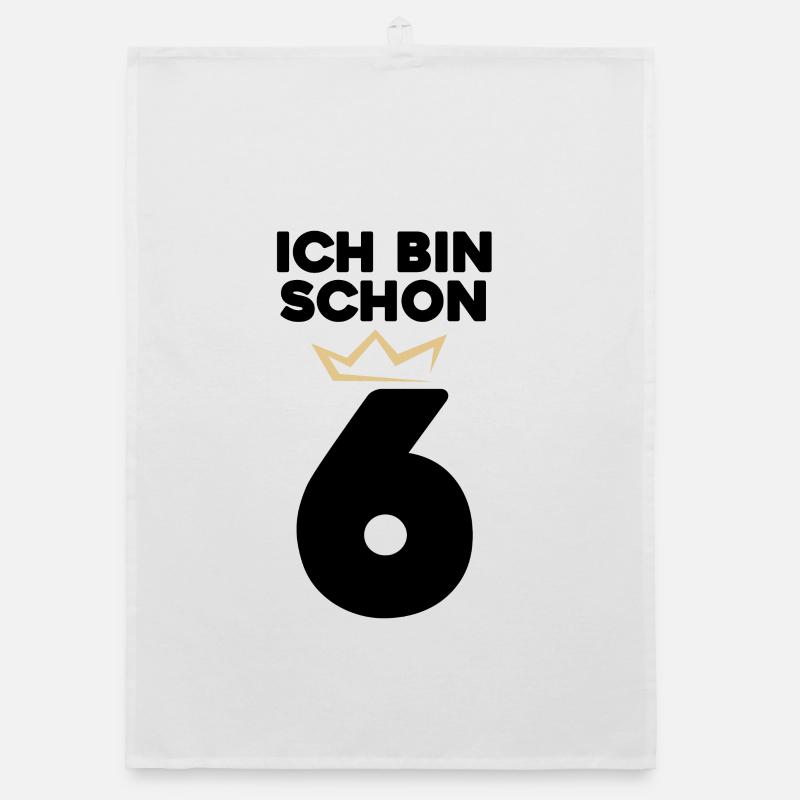 6 Geburtstag - 6 Jahre mit Krone Organic Geschirrtuch