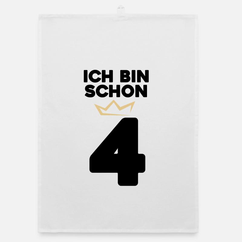 4 Geburtstag - 4 Jahre mit Krone Organic Geschirrtuch