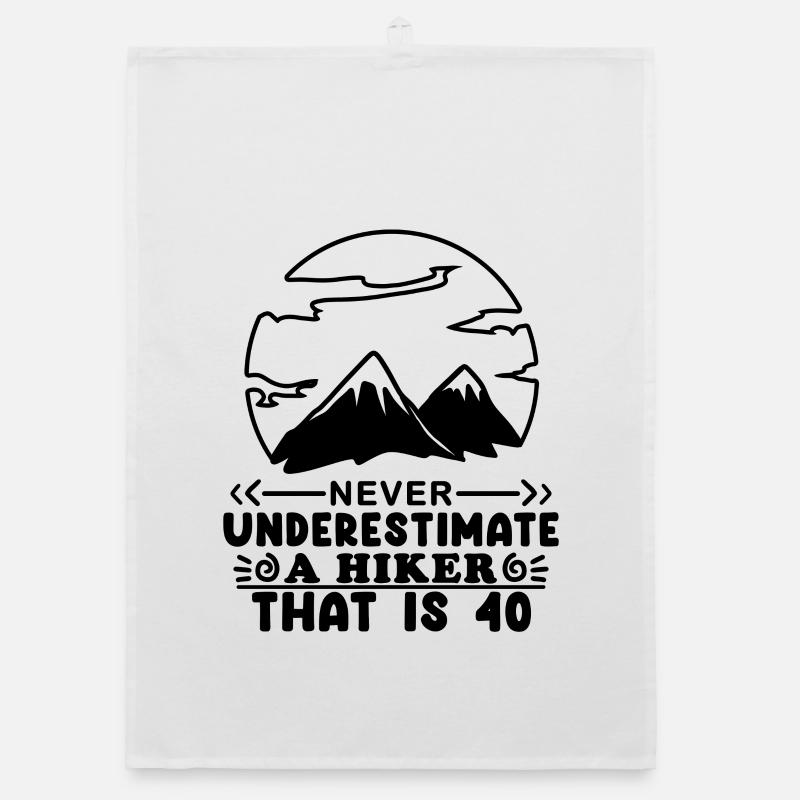 Hiking 40th birthday Organic dish towel