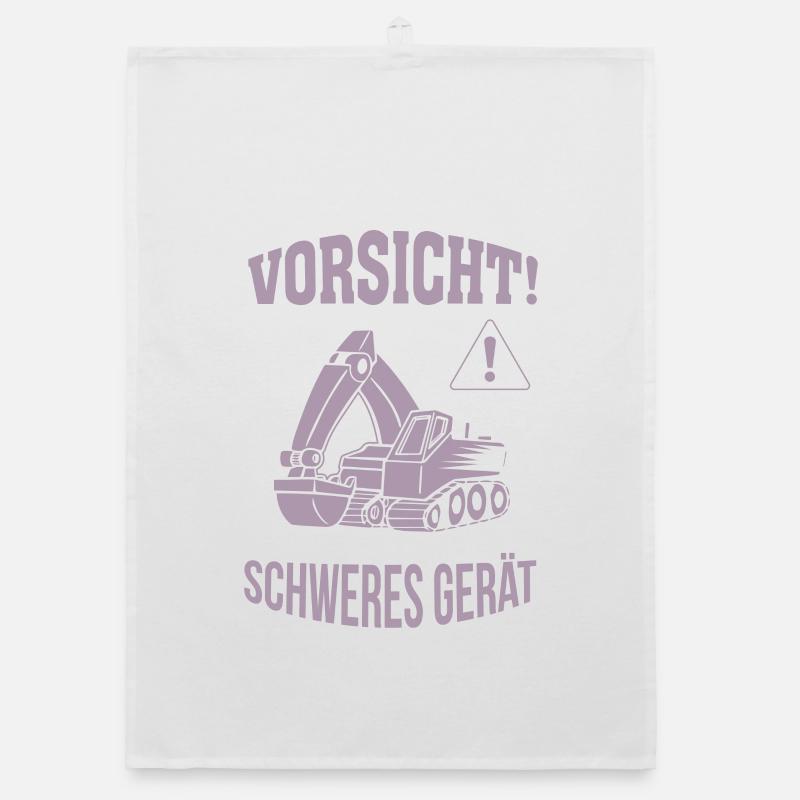 Bagger Baggerfahrer Baugeräteführer Schweres Gerät Organic Geschirrtuch