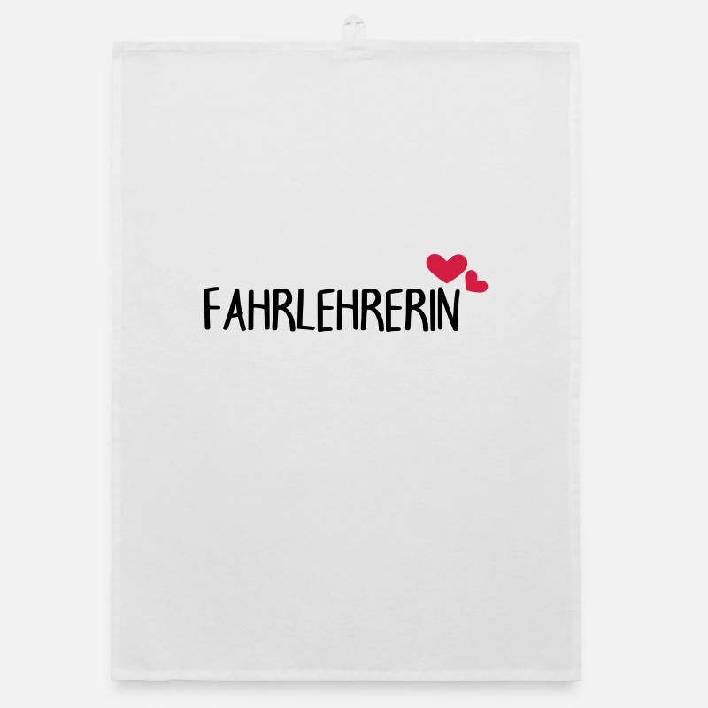 Fahrlehrerin Herz Organic Geschirrtuch