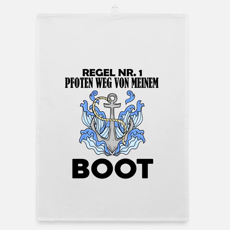 Boote Motorboot Kapitän Boot Seefahrt Geschenk Organic Geschirrtuch