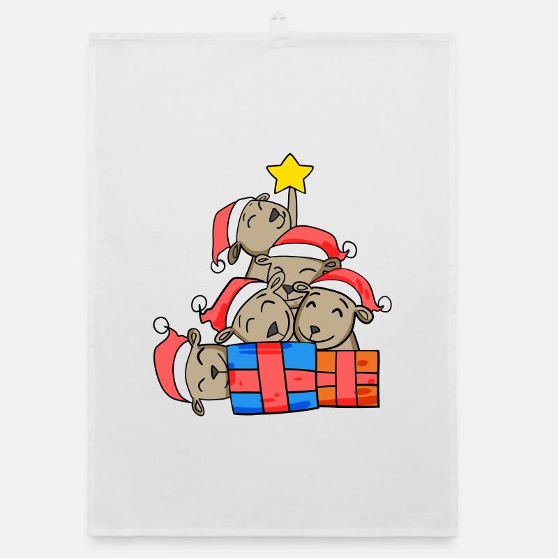 Christmas Christmas Tree Kangaroo Kangaroos Organic dish towel