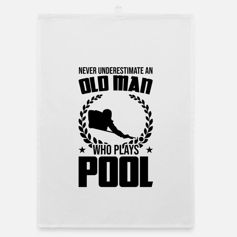 Old billiard player Organic dish towel
