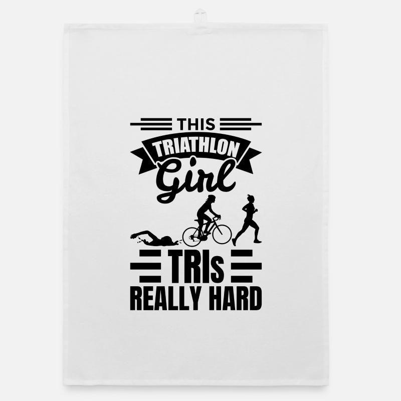 Triathlet Mädchen Organic Geschirrtuch