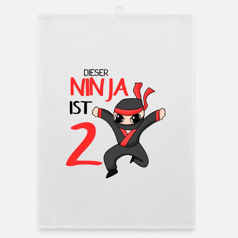 2. Geburtstag Junge 2 Jahre alt Ninja Organic Geschirrtuch