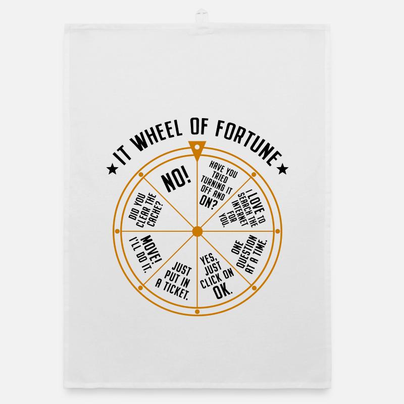 IT Support Glücksrad Service Desk IT Helpdesk Nerd Organic Geschirrtuch