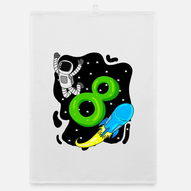 8e anniversaire - 8 ans Jeune astronaute Torchon bio