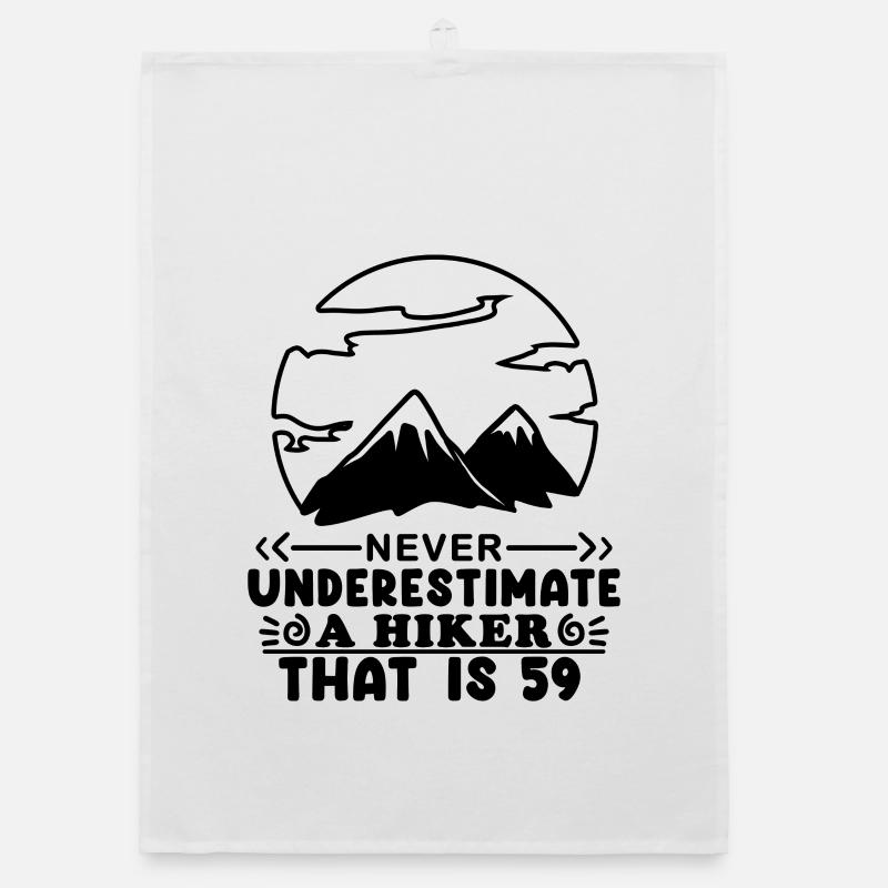 Mountain Wanderer 59th Birthday 59 years old Gift Organic dish towel