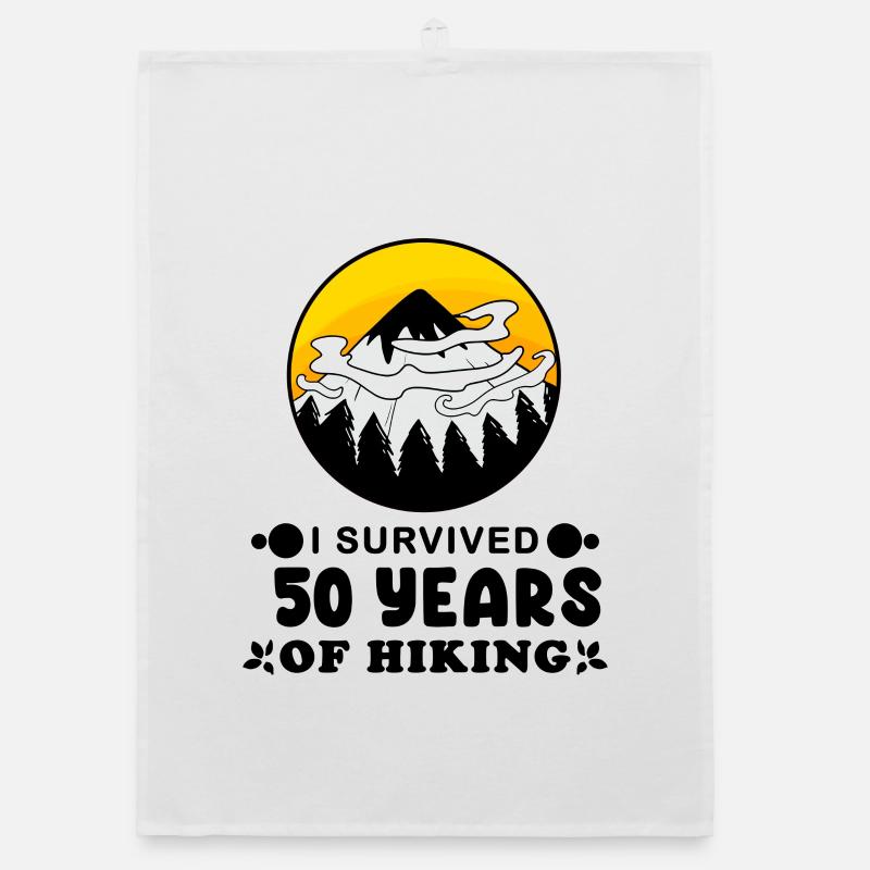 Mountain Wanderer 50th Birthday 50 Years Old Gift Organic dish towel