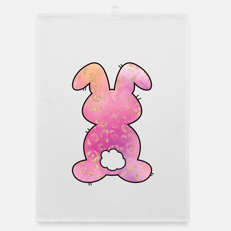 Leopard Pattern Rabbit Easter Organic dish towel