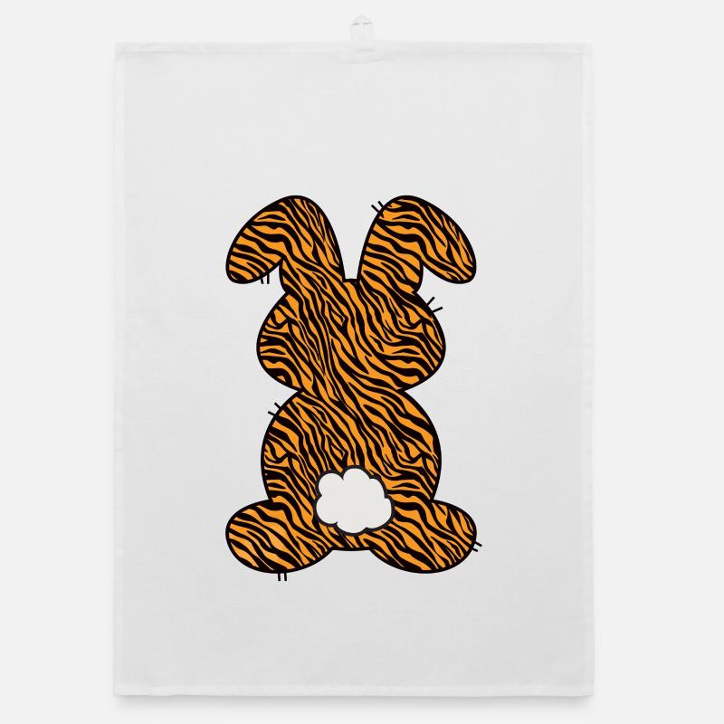 Tiger Pattern Rabbit Easter Organic dish towel