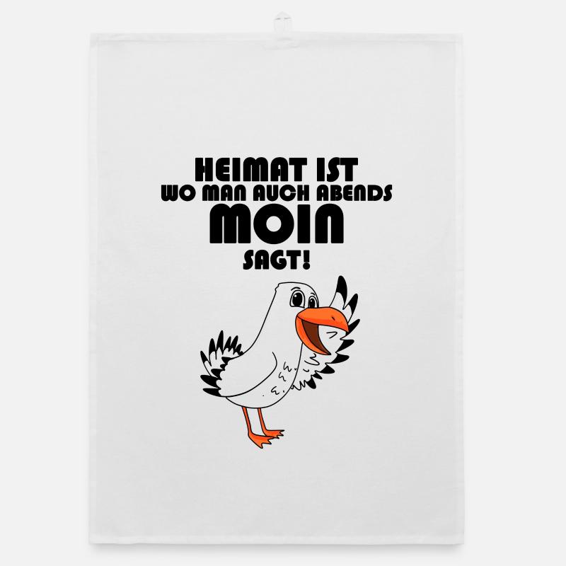 Nordsee Plattdeutsch Spruch Moin Möwe Organic Geschirrtuch