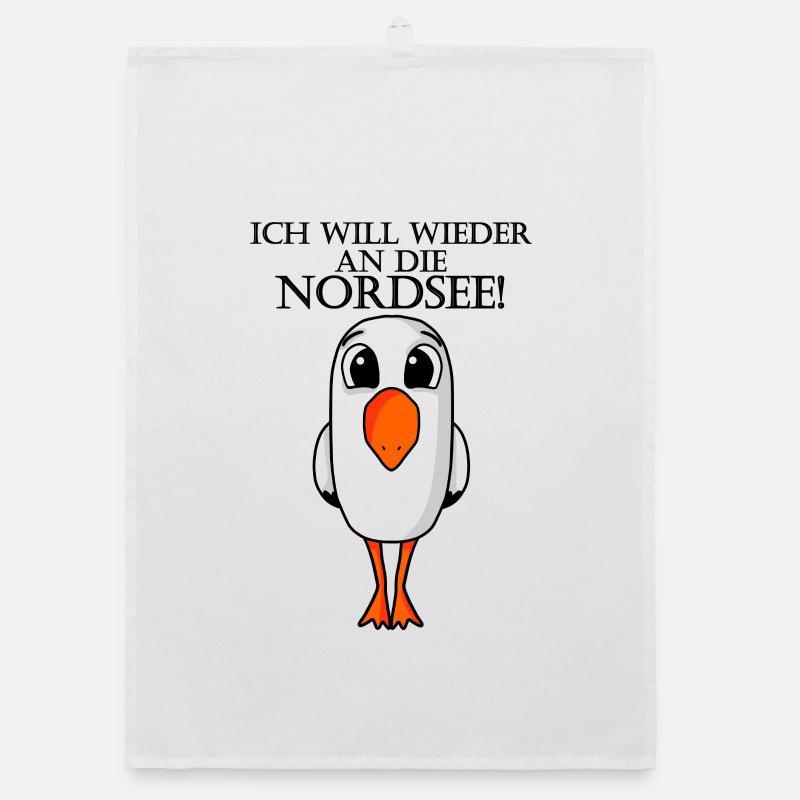 Nordsee Plattdeutsch Spruch Moin Möwe Organic Geschirrtuch