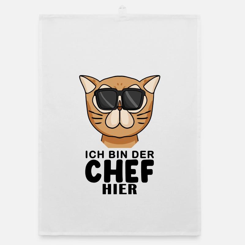Cool Katze Perserkatze Chef Spruch Organic Geschirrtuch