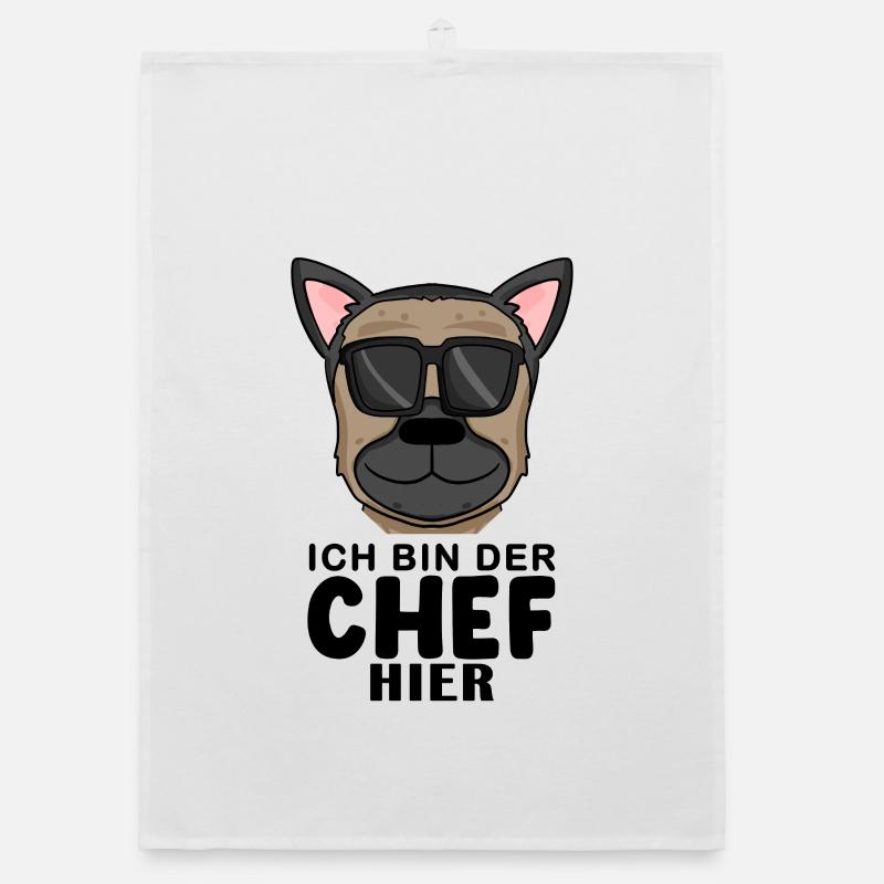 Cool Hund Deutscher Schäferhund Chef Spruch Organic Geschirrtuch