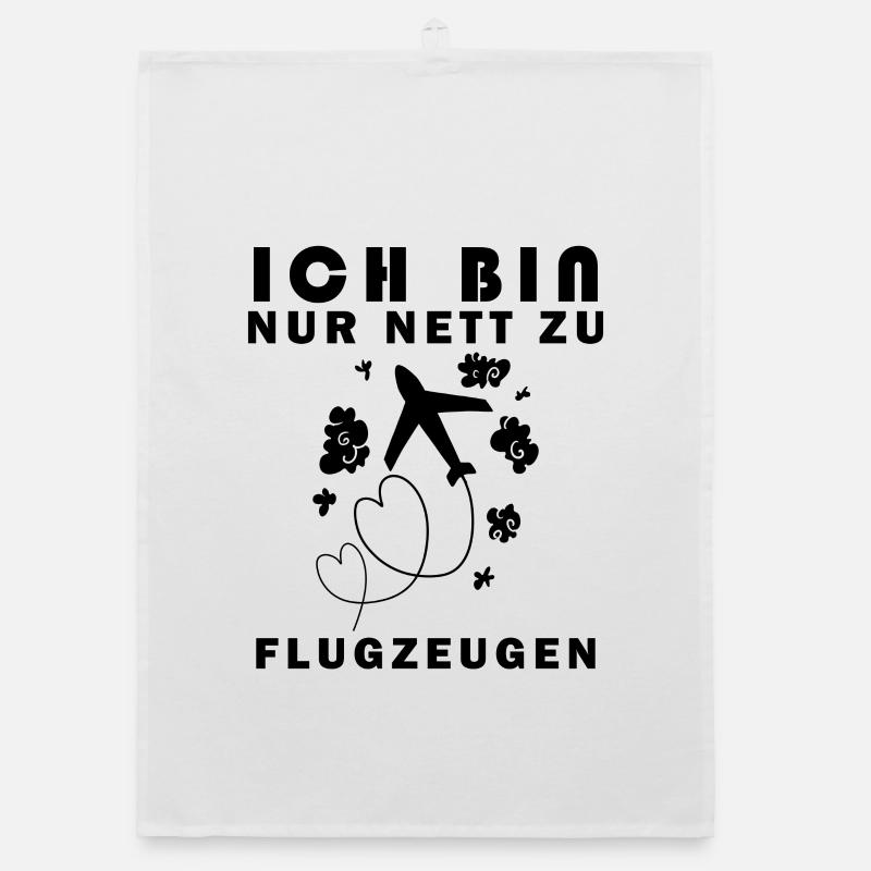 Flugzeug Spruch Geschenk Organic Geschirrtuch