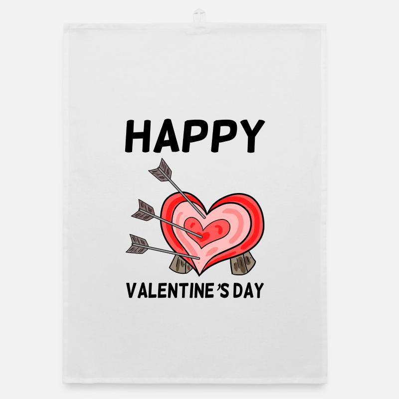 Flèches de flèche du cœur de la Saint-Valentin Torchon bio
