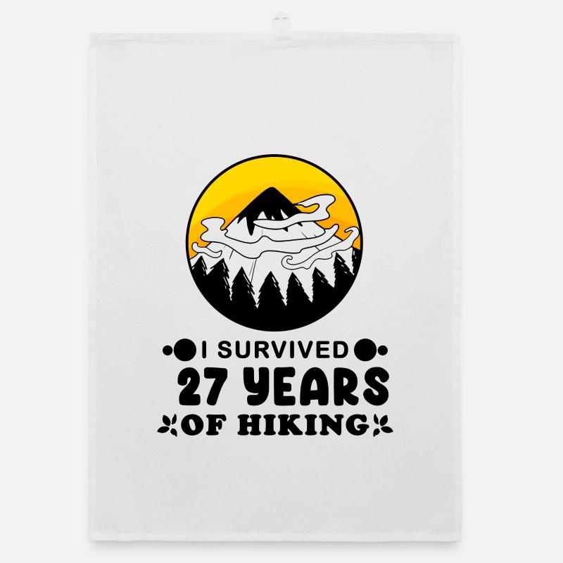 27th Birthday Hiker 27 Years Old Summit Mountains Organic dish towel