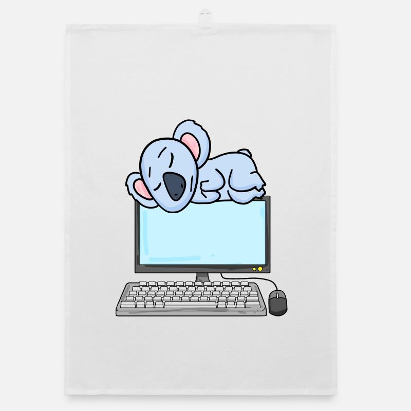 Koala Computer Nerd Programmer Gift Organic dish towel