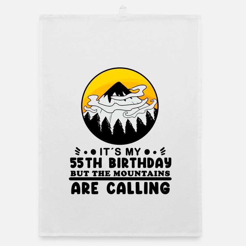 55e anniversaire Mountains Mountain Summit - 55 ans Torchon bio