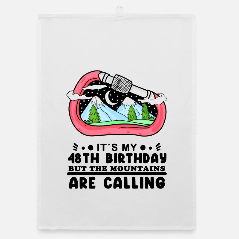 48th birthday Wanderer Bergberge Organic dish towel