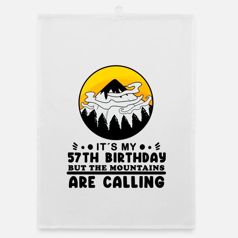 57e anniversaire Mountains Mountain Summit - 57 ans Torchon bio