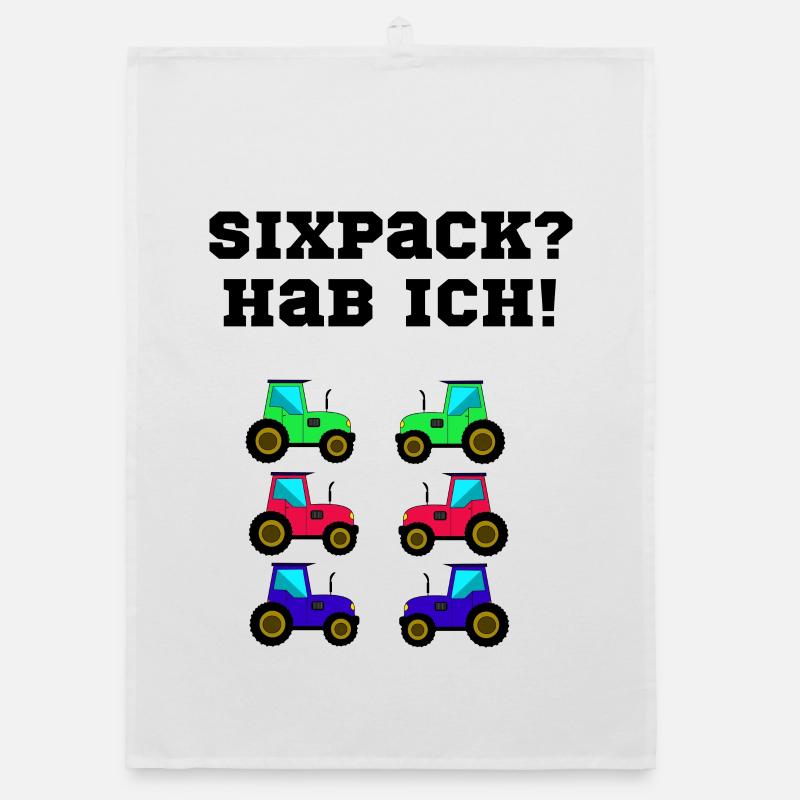 trecker sixpack kinder traktor Organic Geschirrtuch