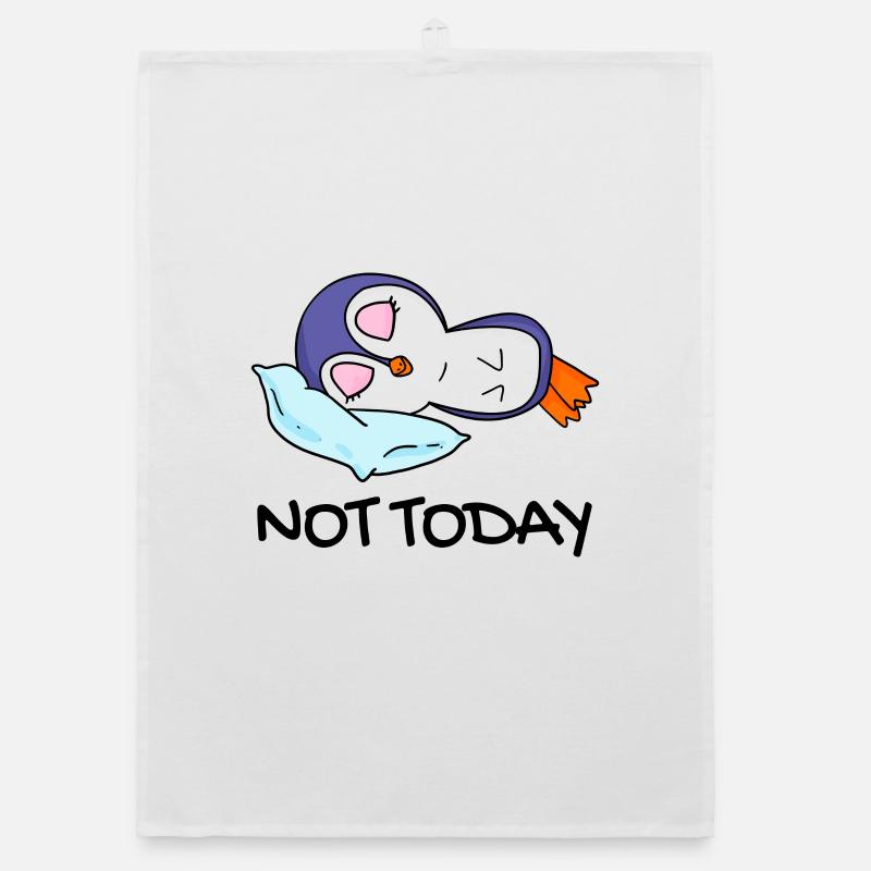 Not Today Penguin Lazy Gift Sleep Sleep Organic dish towel