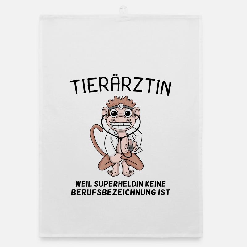 Tierarzt Geschenk mit Spruch Organic Geschirrtuch