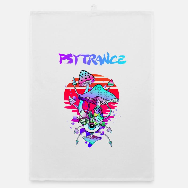Psytrance Psychedelic Magic Mushrooms Organic dish towel