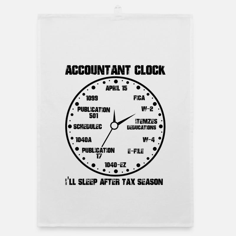 Drôle d’horloge comptable CPA Comptabilité Torchon bio