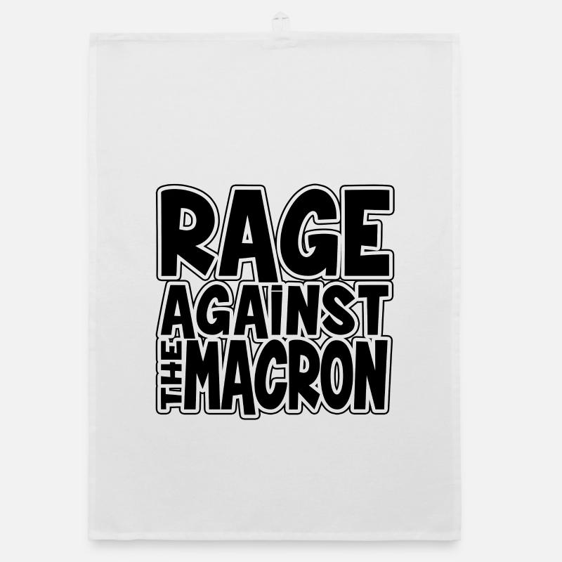 Colère Contre Macron Slogan Bold - Torchon bio - blanc