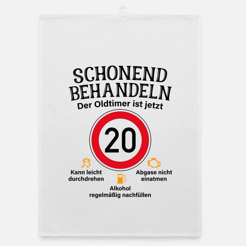20. Geburtstag Schonend Behandeln Oldtimer Ist 20 Organic Geschirrtuch