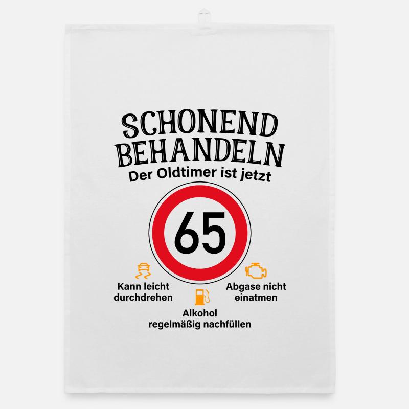 65. Geburtstag Schonend Behandeln Oldtimer Ist 65 Organic Geschirrtuch