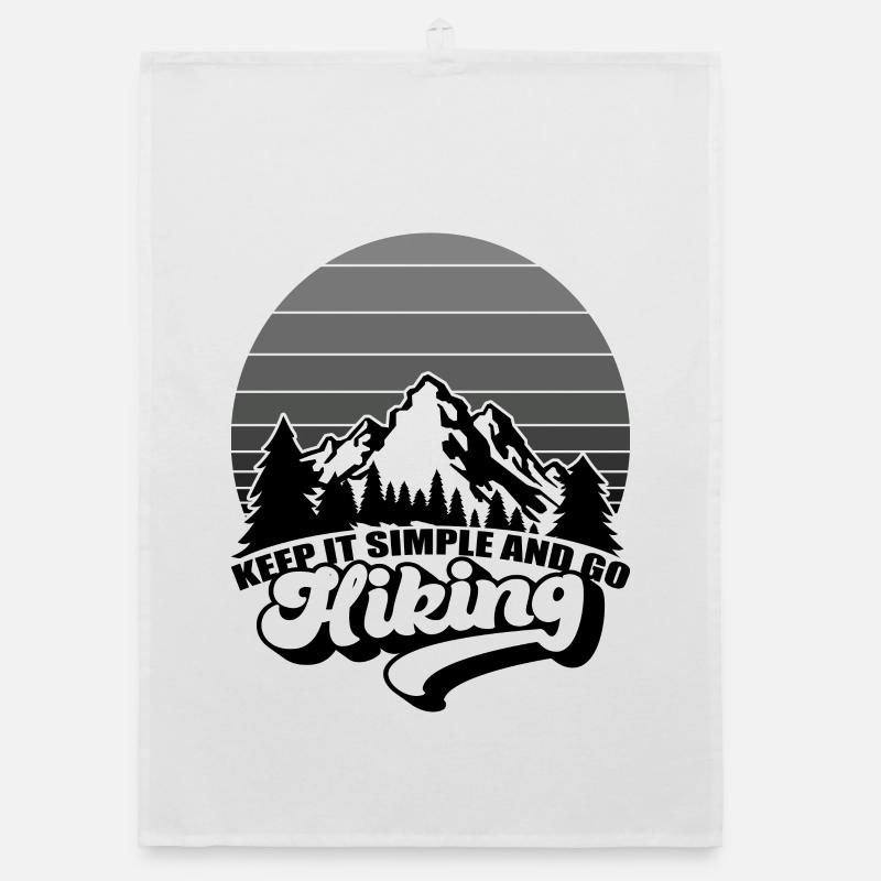 Keep It Simple And Go Hiking Mountains And Nature Organic dish towel