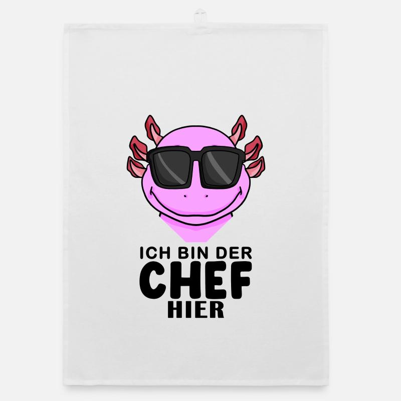 cooler Axolotl Chef Spruch Organic Geschirrtuch