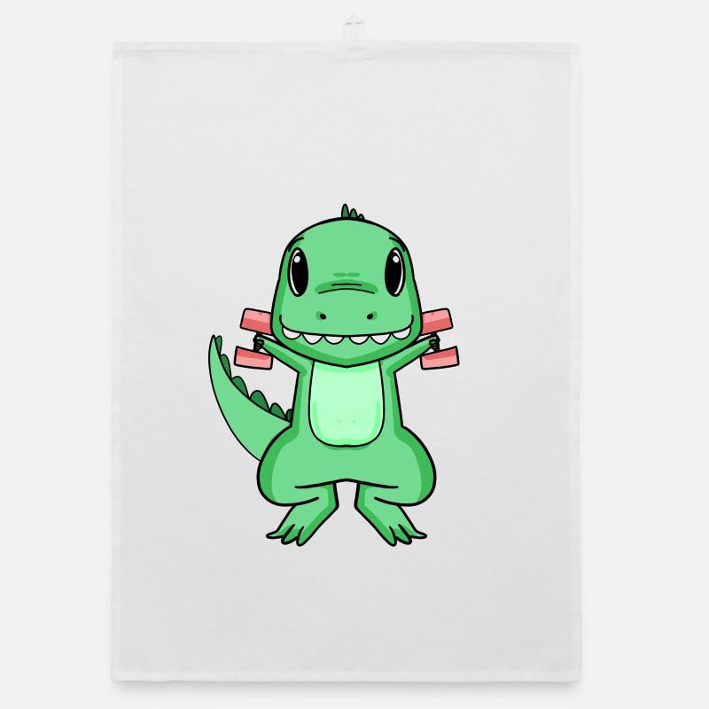Dino Dumbbell Training Strength Training Gift Organic dish towel