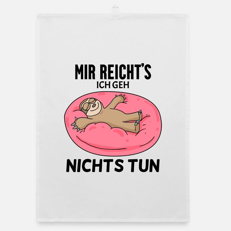 Faultier Spruch Organic Geschirrtuch