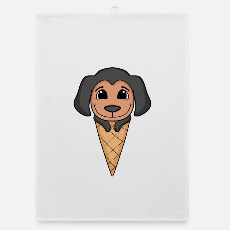 Dobermann Eis Motiv Organic Geschirrtuch