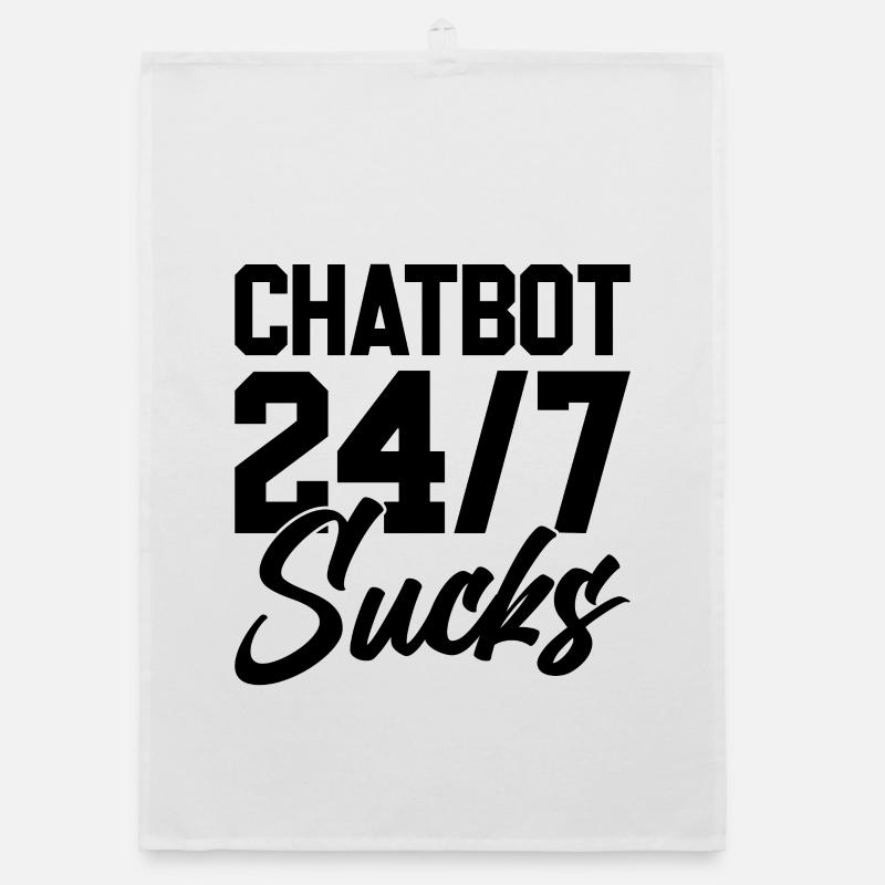ChatBot 24h/24 et 7j/7 craint - Torchon bio - blanc